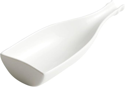 IMIKEYA Bottle-shaped Plate Ceramic Food Holder Wine Bottle Cheese Board Delicate Tray for Cold Food