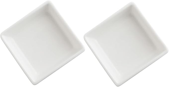 LIFKOME 2pcs Sauce Dishes Square Serving Plates for Snacks Dipping Sauces Stylish Kitchen Gadgets Craftsmanship