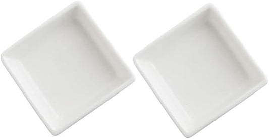 LIFKOME 2pcs Sauce Dishes Square Serving Plates for Snacks Dipping Sauces Stylish Kitchen Gadgets Craftsmanship