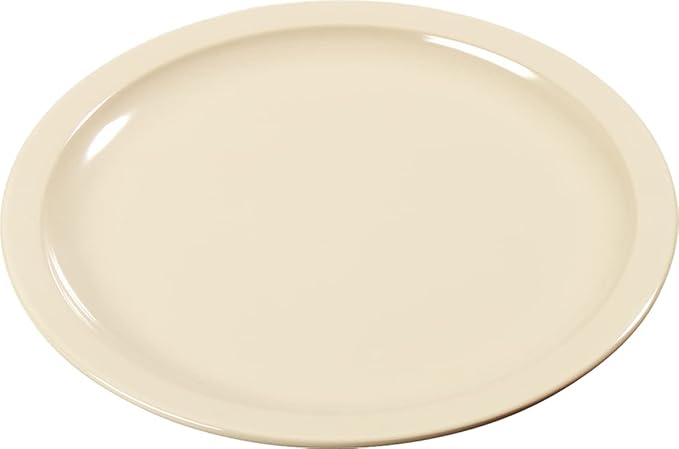 Carlisle FoodService Products Kingline Reusable Plastic Plate Appetizer Plate for Home and Restaurant, Melamine, 5.5 Inches, Tan, (Pack of 48)