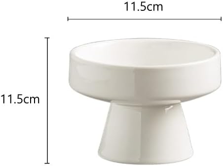 Dinner Plates Ceramic Snack Bowl Dessert Cake Ice Cream Household High-foot Dried Fruit Plate Hotel Restaurant Tableware Kitchen Salad Bowl