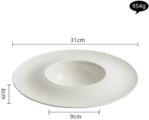 SONGCHAO Party Supplies Ceramic Plate Dish Household Western Food Plate Pasta PlateHotel Tableware Dish Plate Dinnerware Plates Party Plates (Color : 12 inches, Size : No specs)