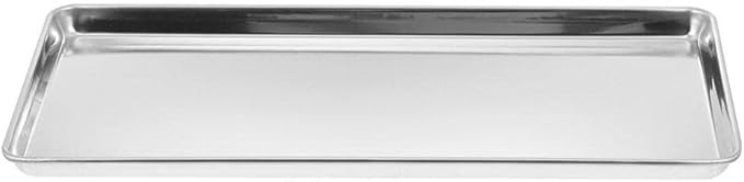 Sturdy Stainless Steel Plate Kitchen Supply Snack Food Plate Rectangular Chrome Tray