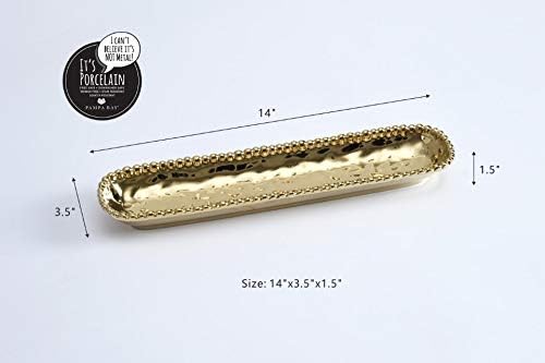 Pampa Bay Porcelain Cracker Cheese and Charcuterie Tray (Gold)