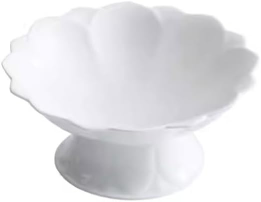 SONGCHAO Party Supplies Tall Plate Fruit Plate Ceramic Dish Plate Household Tribute Plate In Front Of Buddha Offering Plate Dessert Plate Party Plates (Color : 7.6in)