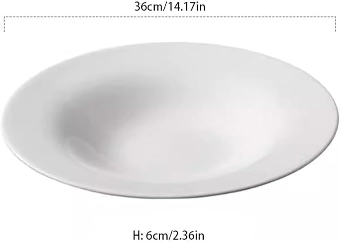SONGCHAO Party Supplies Simple Tall Soup Plate Hotel Club Cooking Plate Tableware Chinese Dinner Plate Ceramic Deep Soup Plate Party Plates (Size : Large)