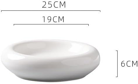 Kitchen Plates Creative Western Cold Dishes Dessert Pure White Round Three-dimensional Ceramic Concave Tableware Plate, Suitable For Cakes And Appetizers Restaurant Plates(10in)