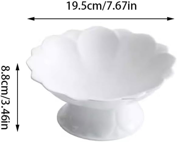SONGCHAO Party Supplies Tall Plate Fruit Plate Ceramic Dish Plate Household Tribute Plate In Front Of Buddha Offering Plate Dessert Plate Party Plates (Color : 7.6in)