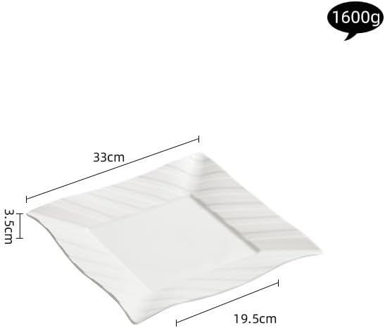 Appetizer Plates Ceramic Plate Dinner Plate Creative Western Plate Steak Plate Square Plate Flat Plate Western Tableware Cheap Plates(Large)