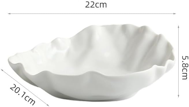 Creative 6-Inch White Ceramic Appetizer Plates - Unique Shaped Dinnerware for Fruit, Salad & Breakfast - Set of 8 - Stylish Tableware for Home Use