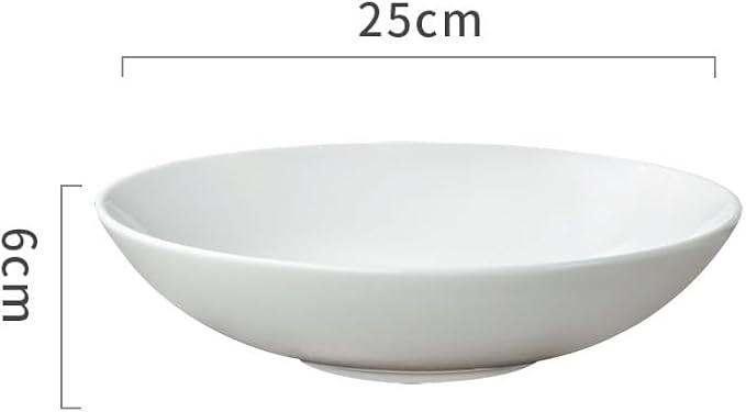 Appetizer Plates Simple Nordic Style White Ceramic Fruit Salad Bowl Home Western Style Pasta Plate Cheap Plates(Large)