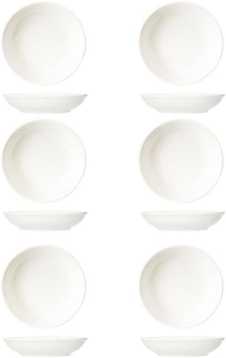 6 Pack Dipping Bowls Sauce Dishes, 3.5 Inches Ceramic Soy Sauce Dish, Round Side Dishes, Small Appetizer Plates for Dinner Party