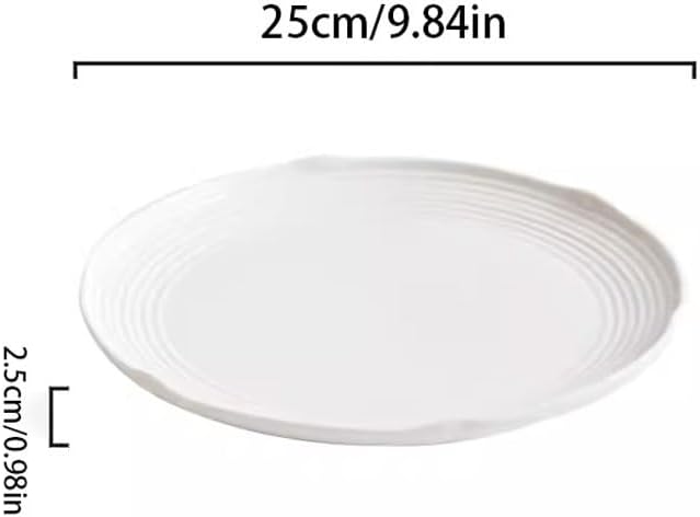 SONGCHAO Party Supplies Home Ceramic Dinner Plate Western Plate Steak Plate Restaurant Appetizer Plate Salad Plate Kitchen Tableware White Party Plates (Color : 25cm)