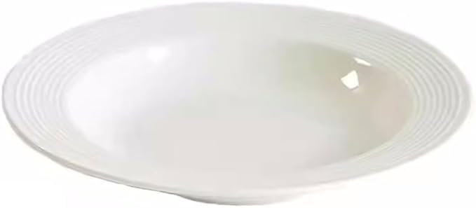 Kitchen Plates Simple Threaded Plate Soup Plate Pasta Western Food Plate Deep Plate Simple Ceramic Household Dish Plate Restaurant Plates