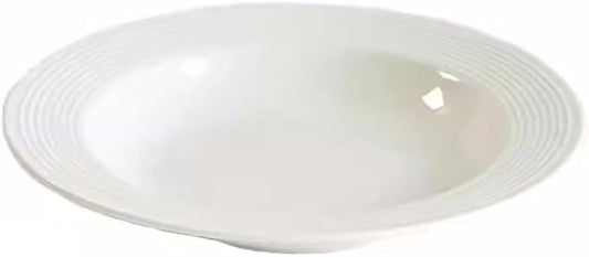 Kitchen Plates Simple Threaded Plate Soup Plate Pasta Western Food Plate Deep Plate Simple Ceramic Household Dish Plate Restaurant Plates