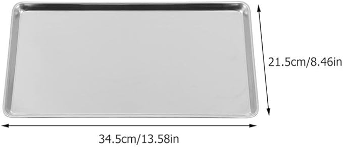 Sturdy Stainless Steel Plate Kitchen Supply Snack Food Plate Rectangular Chrome Tray