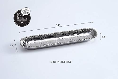 Pampa Bay Porcelain Cracker Cheese and Charcuterie Tray (Silver)