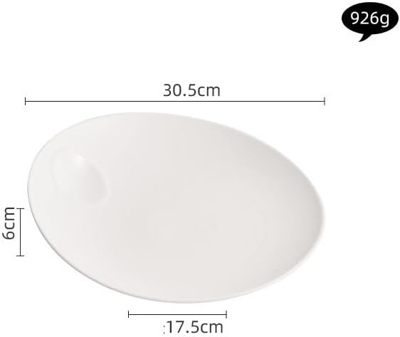 Appetizer Plates Ceramic White Plate Dish Plate Western Plate Steak Plate Modern Hotel Tableware Salad Plate Round Plate Cheap Plates(Large)