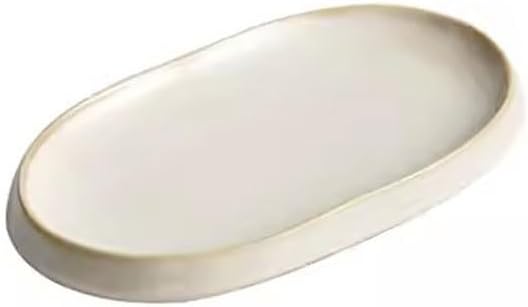 SONGCHAO Party Supplies Creative Oval Steamed Fish Plate Salad Plate Home Ceramic Tableware Restaurant Western Food Plate Appetizer Plate Party Plates (Color : 12.5cm)
