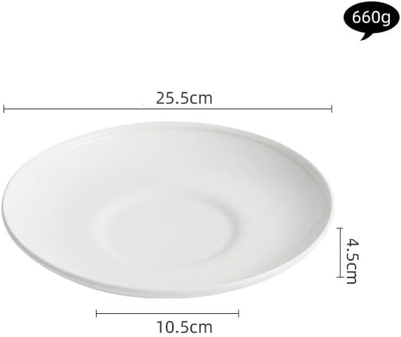 Appetizer Plates Ceramic White Plate Vegetable Plate Modern Simple Hotel Salad Plate Dessert Plate Snack Plate Cheap Plates(A)
