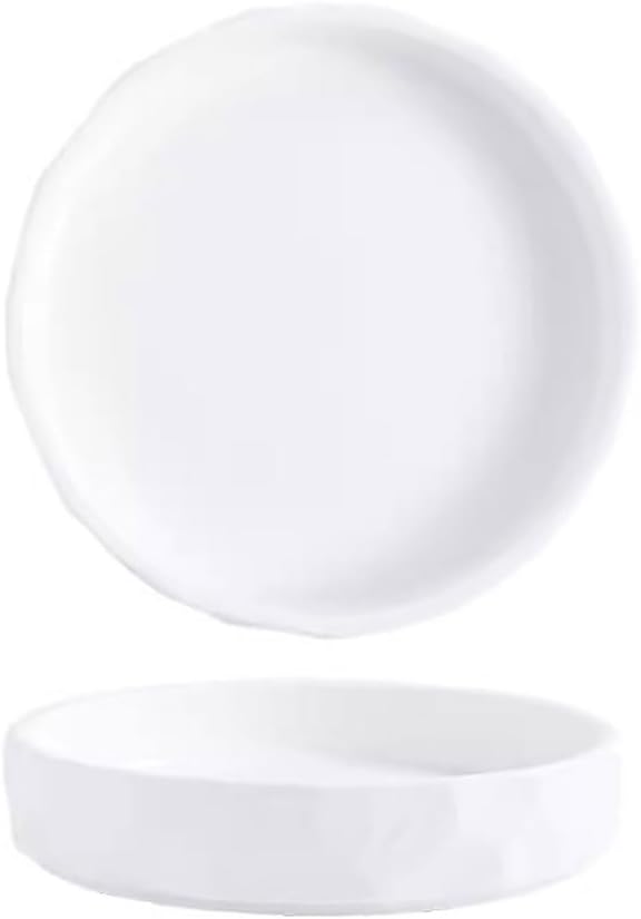 SONGCHAO Party Supplies Dish Plate, Western Food Plate, European Creative Tableware, Dinner Plate, Ceramic Stone Pattern Deep Plate, Household Deepened Soup Plate Party Plates (Size : Medium)