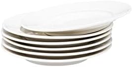 Vikko Appetizer Plate, Set of 6 Restaurant Style 6.5" Round Saucer Plates, Fine Porcelain Dessert Plate, Dishwasher Safe