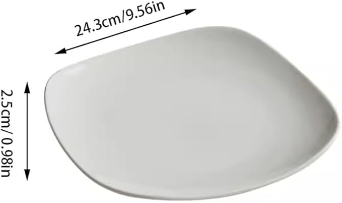 SONGCHAO Party Supplies Ceramic Dinner Plate Dish Plate Home Square Buffet Tableware Western Steak Plate Restaurant Appetizer Plate White Party Plates (Color : 9.5in)