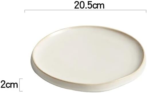 Dessert Plates Simple Ceramic Dinner Plates Round Pasta Steak Plate Restaurant Solid Color Creative Tableware Snack Dessert Tray Cooking Dishes Dinner Plate Dinner Tableware(8 inch)