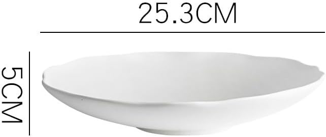 Appetizer Plates Round Ceramic Western Food Plate Household Creative Plate Salad Plate Commercial Restaurant Cheap Plates(A)