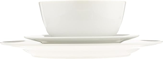 Plate Set –Porcelain Kitchen Dinnerware Set Ceramic Tableware 18-Piece Kitchen Dinnerware Set, Plates, Dishes, Bowls, for 6 - White