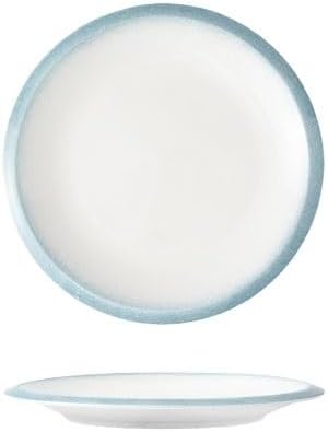 Dinner Plates Set Western Food Plate Shallow Plate Simple Ceramic Household Underglaze Color Plate French Round Plate Dish Plate Commercial Hotel Restaurant Tableware Kitchen Salad Bowl(B,Medium)
