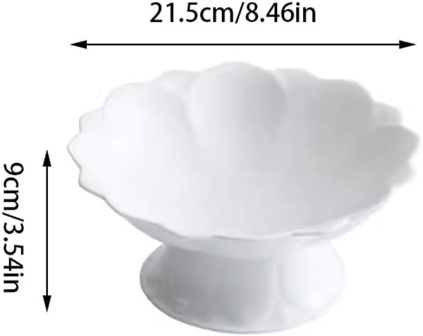 SONGCHAO Party Supplies Tall Plate Fruit Plate Ceramic Dish Plate Household Tribute Plate In Front Of Buddha Offering Plate Dessert Plate Party Plates (Color : 8.5in)