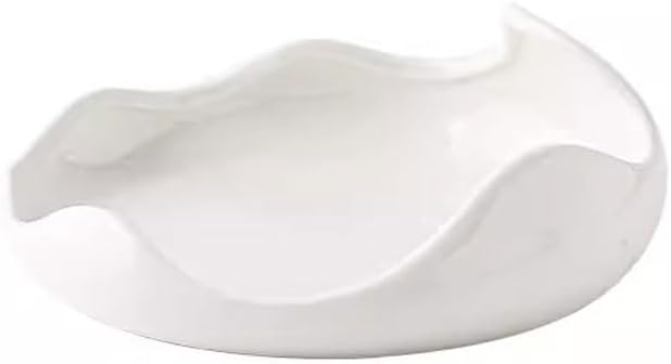 SONGCHAO Party Supplies White Ceramic Irregular Western Food Plate Home Appetizer Plate Salad Plate Hotel Restaurant Commercial Tableware Party Plates (Color : 4.7inch)