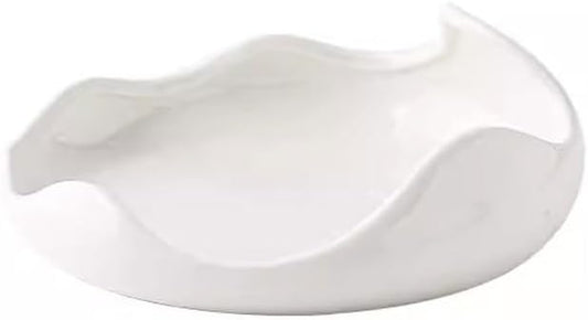 Reusable Plates White Ceramic Irregular Western Food Plate Home Appetizer Salad Hotel Restaurant Commercial Tableware(4.7inch)