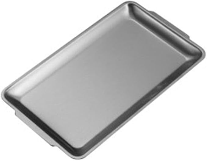 Stainless Steel Rectangle Serving Tray, BBQ Sushi Flat Dish Bread Pastry Baking Pan for Home Parties Living Room Restaurant Table,Silver,27 * 15cm