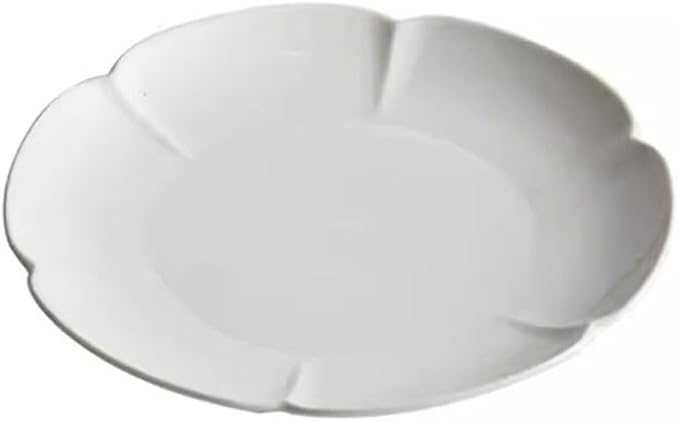 SONGCHAO Party Supplies Creative Lace Dish White Ceramic Dinner Plate Restaurant Hotel Salad Plate Appetizer Plate Commercial Tableware Party Plates (Color : 9.8in)