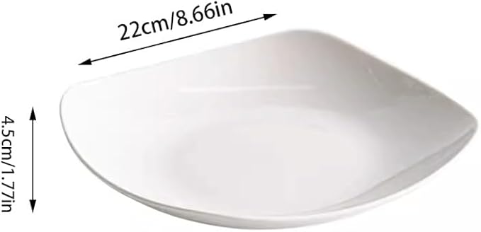SONGCHAO Party Supplies White Ceramic Household Soup Plate Deep Plate Hotel Restaurant Western Food Plate Salad Bowl Appetizer Plate Party Plates (Color : 22cm)