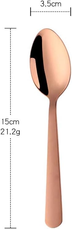 MINGYU Colorful Teaspoons Silverware Set of 12 - Rose Gold 6-in Small Spoons Set, Food Grade Stainless Steel Tea Spoons Shiny Titanium Plating Dessert Spoon Coffee Spoon Dishwasher Safe