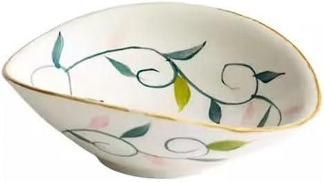 Dessert Plates Seasoning Dipping Side Dish Bowl Japanese Style Particularly Beautiful Salad Dessert Bowl Ceramic Restaurant Hotel Tableware Appetizer Plates Snack Tray(D)