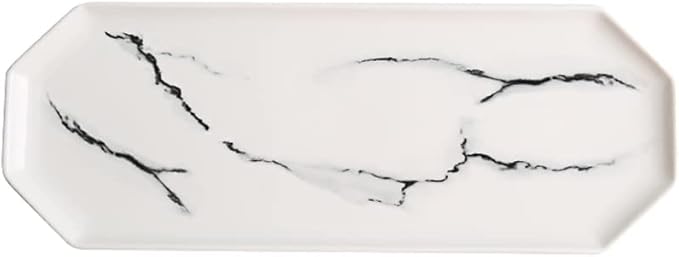 SONGCHAO Party Supplies Serving Plate Serving Plate Tray Marble Rectangular Sushi Plate Ceramic Flat Plate Tray Western Plate Hotel Restaurant Tableware Party Plates