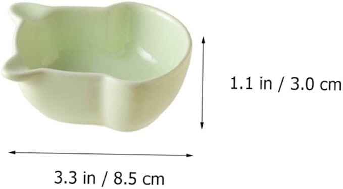 DECHOUS 6pcs Mini Bear Shaped Ceramic Seasoning Dishes Appetizer Plates for Dipping Sauces for Home and Restaurant Use Microwave and Dishwasher Safe