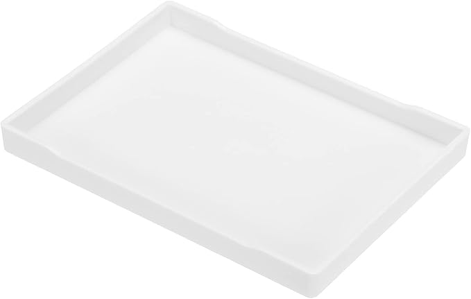PATIKIL 9.7x7 Fast Food Tray, Plastic Reusable Multi-Purpose Rectangle Serving Tray for Restaurant Home Kitchen, White