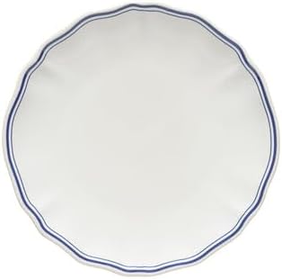 Costa Nova Ceramic Stoneware 7'' Appetizer Plate - Vila Collection, White-Blue | Microwave & Dishwasher Safe Dinnerware | Food Safe Glazing | Restaurant Quality Tableware
