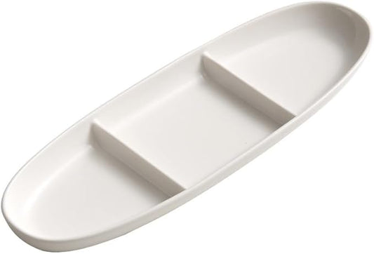 Appetizer Plates Ceramic Grid Plate Vegetable Plate Sushi Plate Snack Dessert Dessert Plate Three Grid Seasoning Plate Cheap Plates