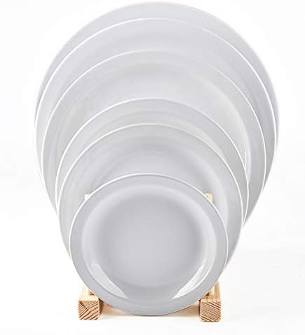 Stoneware Narrow Rim Commercial Grade Dinnerware Bright White, Dinner Plate 10.5"， Case of 12