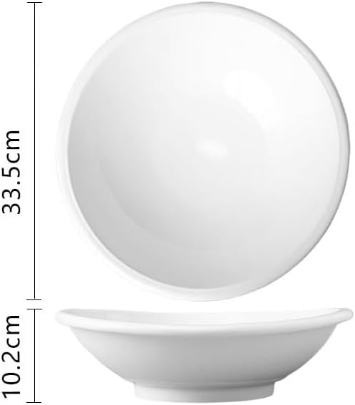 Kitchen Plates 11-inch White Ceramic Large Bowl Club Restaurant Tableware Kitchen Soup Service Appetizer Plate Restaurant Plates(13 in)