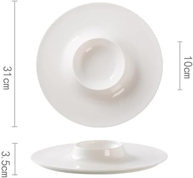 Appetizer Plates Ceramic Plate Pasta Steak Plate Sushi Plate Creative Restaurant Round Tableware Snack Dessert Plate Cheap Plates(A)