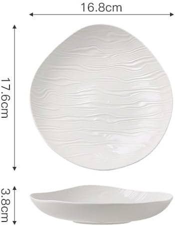 Kitchen Plates 7-inch Ceramic Plate Home Kitchen Appetizer Breakfast Tableware Dish Deep Restaurant Cafe Pasta Restaurant Plates(7 in)