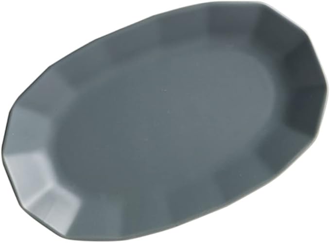 LIFKOME Unique Ceramic Fish Plate Grey Fruit Serving Dish Snack Tray for Parties and Gatherings