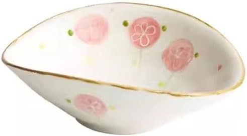 Dessert Plates Seasoning Dipping Side Dish Bowl Japanese Style Particularly Beautiful Salad Dessert Bowl Ceramic Restaurant Hotel Tableware Appetizer Plates Snack Tray(C)